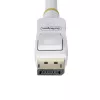 StarTech.com 10ft (3m) Baltas VESA sertifikuotas DisplayPort 1.2 laidas, 4K 60Hz, 21.6Gbps, fiksuojančios DP jungtys, DP 1.2 DisplayPort laidas, DP monitoriaus laidas, M/M