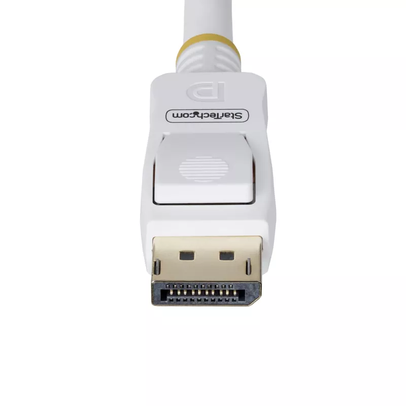 StarTech.com 10ft (3m) Baltas VESA sertifikuotas DisplayPort 1.2 laidas, 4K 60Hz, 21.6Gbps, fiksuojančios DP jungtys, DP 1.2 DisplayPort laidas, DP monitoriaus laidas, M/M