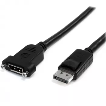 StarTech.com 3ft (1m) Panel Mount DisplayPort kabelis - 4K x 2K - DisplayPort 1.2 prailginimo kabelis vyriškas į moterišką - DP vaizdo prailgintuvas su skydelio montavimo DP jungtimi - DP monitoriaus kabelis