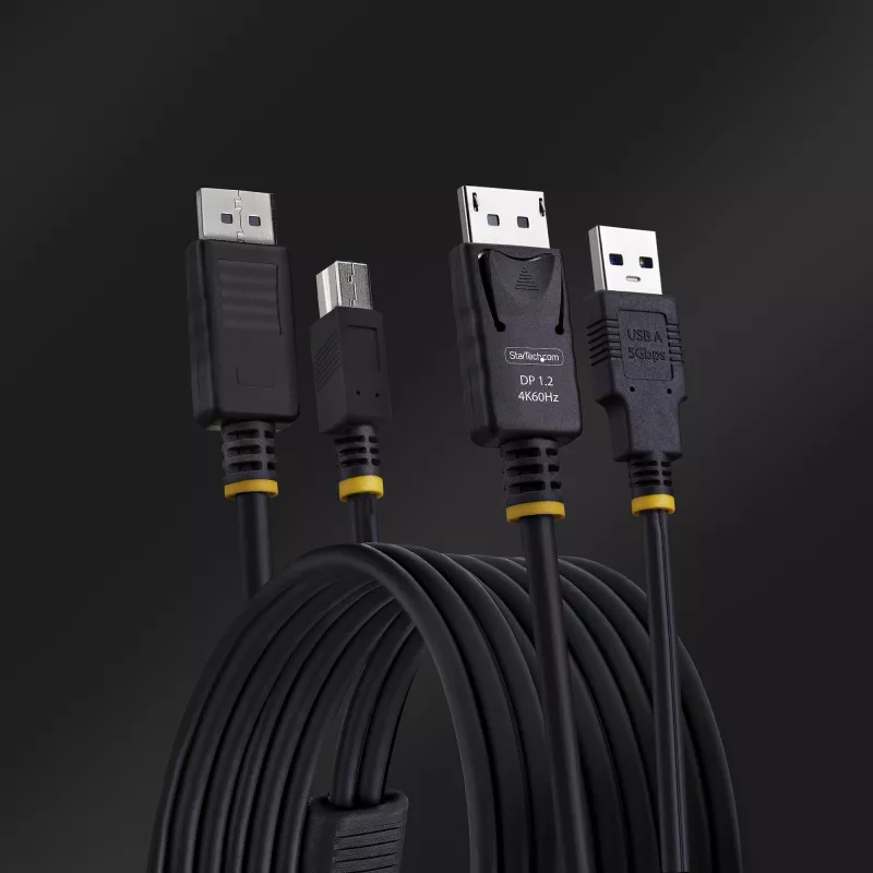 StarTech.com 1,8 m DP + USB 3.0 KVM kabelis, 4K 60Hz, DP 1.2 / USB 3.0 kombinuotas kabelis KVM jungikliams
