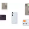 Dangtelis Samsung Galaxy S24+ šviesiai mėlynas monochromatinis stalinis stovas