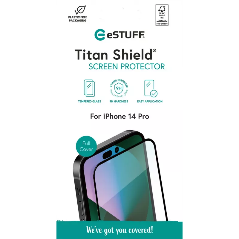 eSTUFF ES501361 Titan Shield® grūdinto stiklo ekrano apsauga iPhone 14 Pro (6,1 inch) skaidri