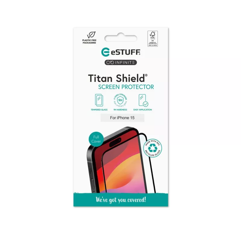 eSTUFF ES501401 apsauginis stiklas Apple iPhone 15 skaidrus