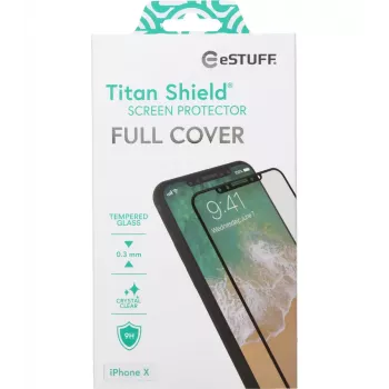 eSTUFF ES501510 grūdinto stiklo ekrano apsauginė plėvelė Apple iPhone X / Xs / 11 Pro, skaidri
