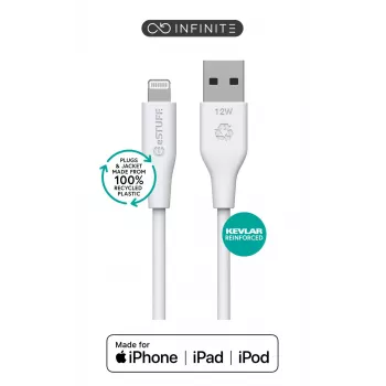 Lightning laidas eSTUFF ES601170 1 m USB A 2,4 A 5 V baltas