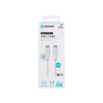 eSTUFF ES604170 USB laidas USB 2.0 1 m USB-C baltas