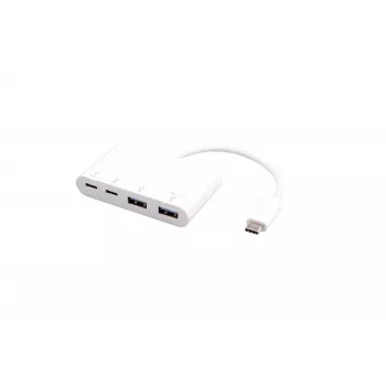 USB HUB eSTUFF USB-C į 2 x USB 3.0 ir 2 x USB-C 3.1 10000 Mbit/s Baltas