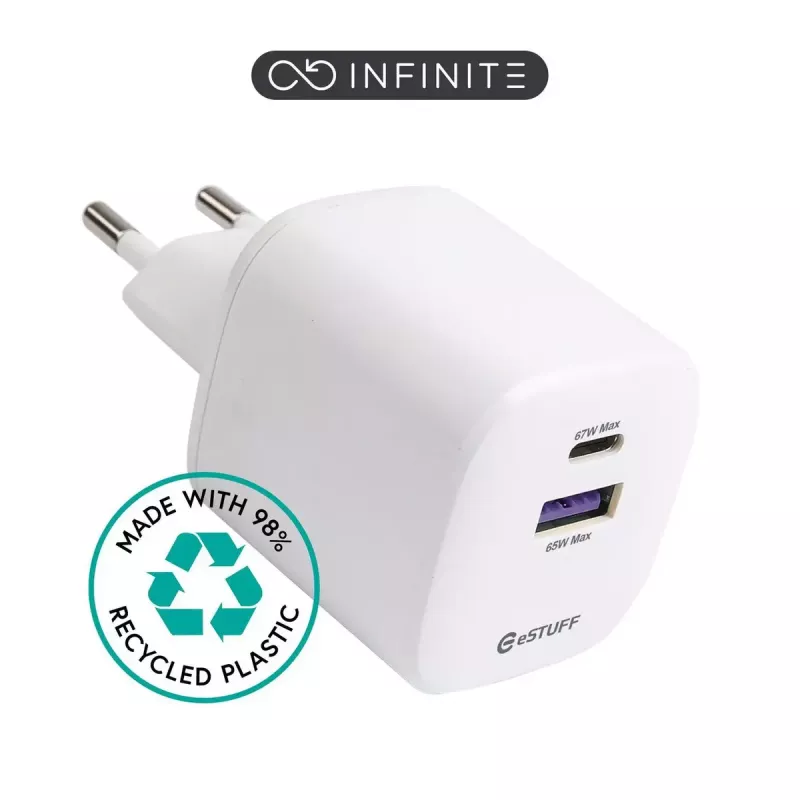 Mobiliojo įrenginio įkroviklis eSTUFF ES637065 Universal White AC Indoor USB Type-C