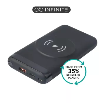eSTUFF ES641042 power bank 10000 mAh belaidžiu įkrovimu Li-Po juoda
