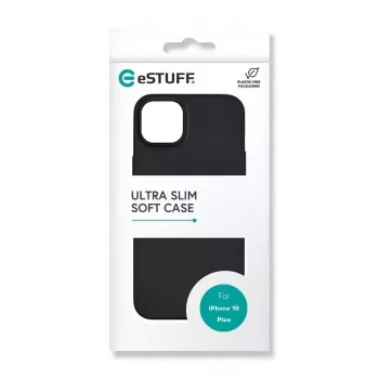 eSTUFF ES67101026 dėklas iPhone 15 Plus, juodas, TPU, 6,7 col.