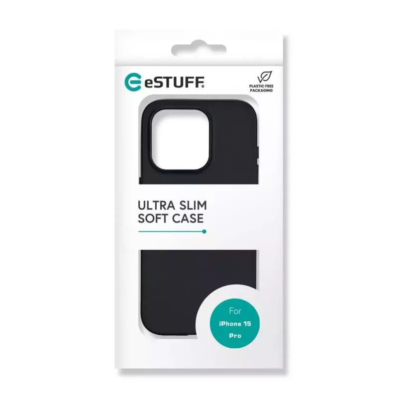 eSTUFF Infinite Vienna ES67101027 galinis dangtelis telefonui iPhone 15 Pro, suderinamas su MagSafe, TPU, juodas