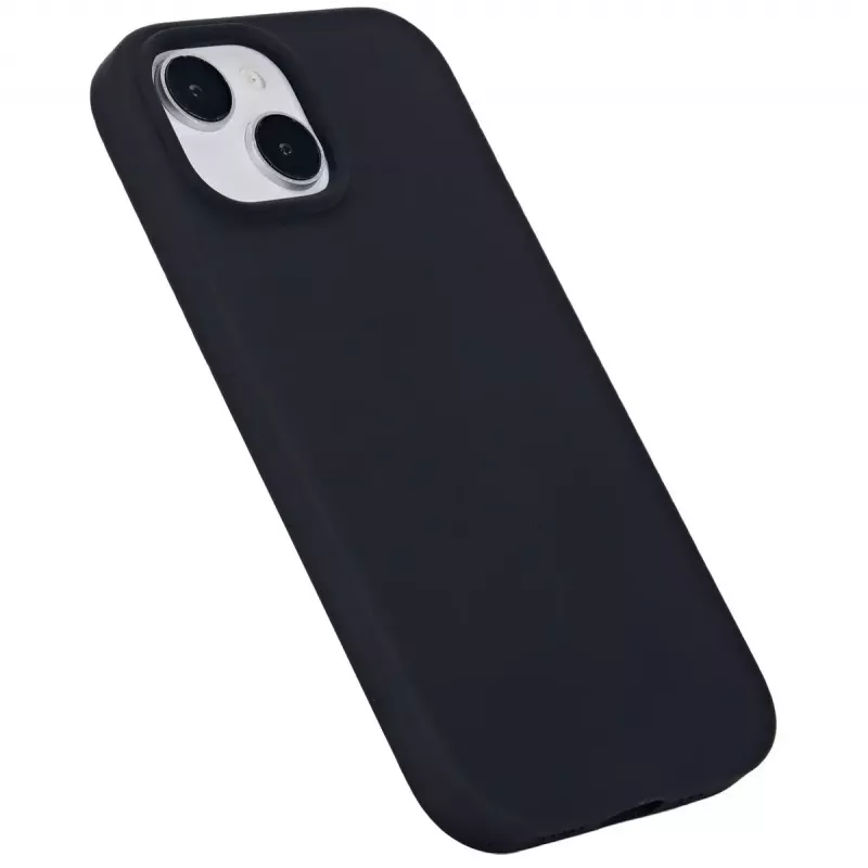 eSTUFF Infinite Riga ES67120025 galinis dangtelis telefonui iPhone 15, suderinamas su MagSafe, silikonas, polikarbonatas, juodas