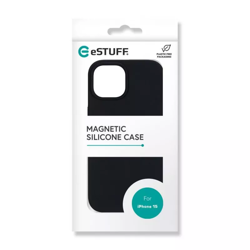 eSTUFF ES67150025 Infinite Rome magnetinė galinė apsauga iPhone 15, MagSafe suderinamumas, polikarbonatas/silikonas, juoda