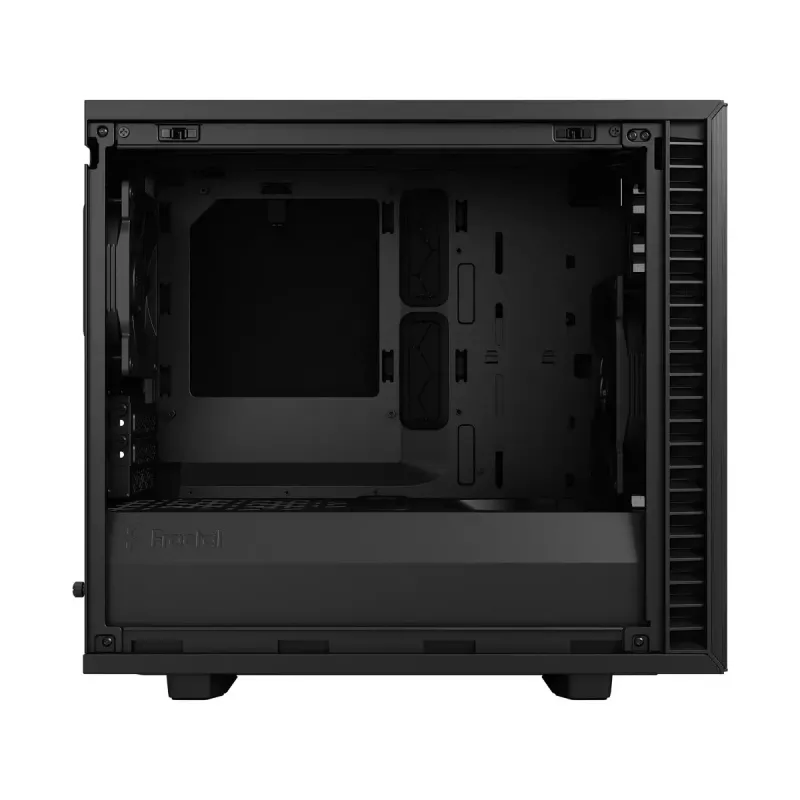 Korpusas Fractal Design Define 7 Nano Black — Mini-ITX/Mini-DTX, ATX maitinimo šaltinis, grūdintas stiklas, 205×399×361 mm