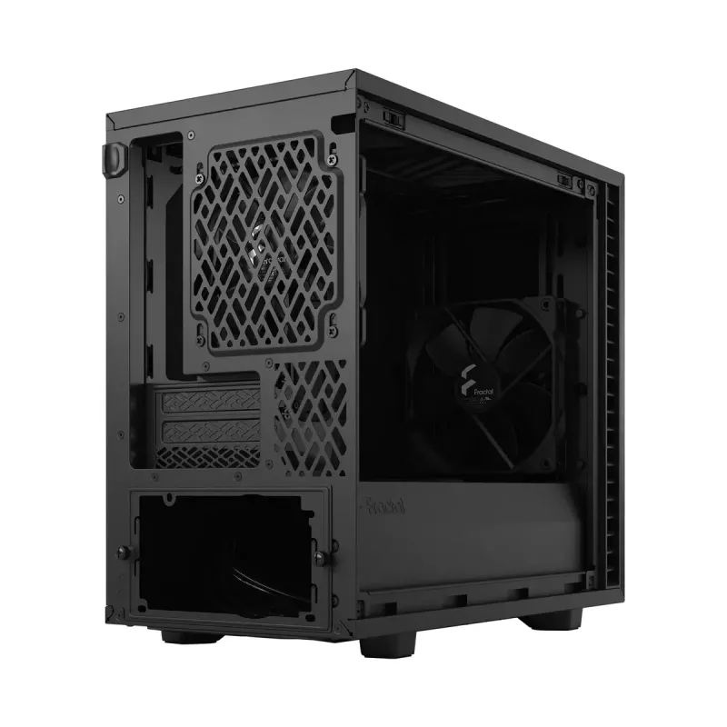Korpusas Fractal Design Define 7 Nano Black — Mini-ITX/Mini-DTX, ATX maitinimo šaltinis, grūdintas stiklas, 205×399×361 mm