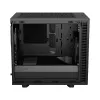 Korpusas Fractal Design Define 7 Nano Black — Mini-ITX/Mini-DTX, ATX maitinimo šaltinis, grūdintas stiklas, 205×399×361 mm