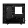 Korpusas Fractal Design Define 7 Nano Black — Mini-ITX/Mini-DTX, ATX maitinimo šaltinis, grūdintas stiklas, 205×399×361 mm