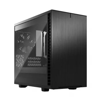 Korpusas Fractal Design Define 7 Nano Black — Mini-ITX/Mini-DTX, ATX maitinimo šaltinis, grūdintas stiklas, 205×399×361 mm