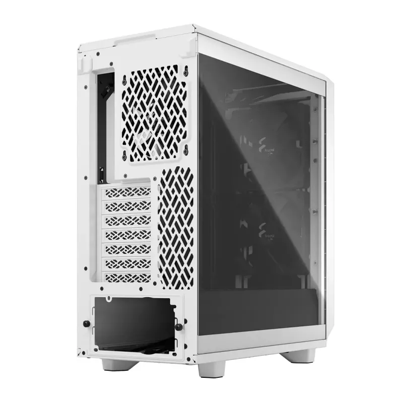 Korpusas PC Fractal Design Meshify 2 Compact — Baltas, ATX PSU, 2x140mm priekyje, 1x120mm gale, 2.5/3.5 colio diskai, 210×424×475 mm