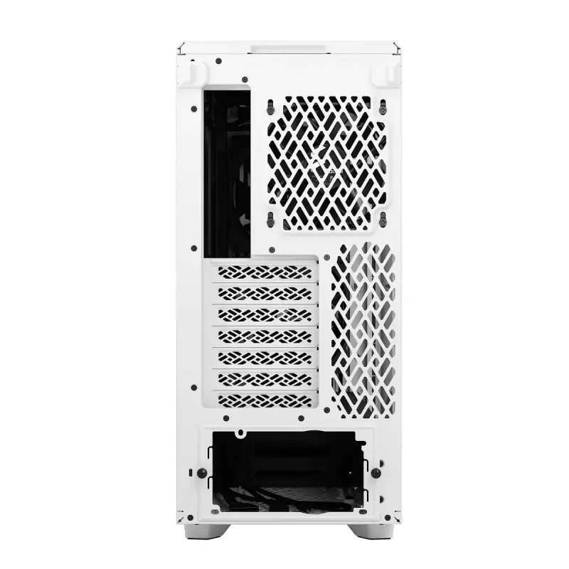 Korpusas PC Fractal Design Meshify 2 Compact — Baltas, ATX PSU, 2x140mm priekyje, 1x120mm gale, 2.5/3.5 colio diskai, 210×424×475 mm