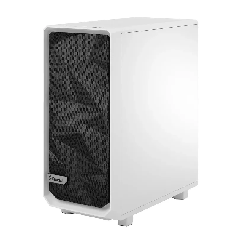 Korpusas PC Fractal Design Meshify 2 Compact — Baltas, ATX PSU, 2x140mm priekyje, 1x120mm gale, 2.5/3.5 colio diskai, 210×424×475 mm