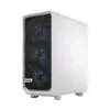 Korpusas Fractal Design Meshify 2 Compact RGB White — ATX/microATX/Mini-ITX, 4x120 mm RGB ventiliatoriai priekyje, 1x120 mm gale, 2.5/3.5 colio diskai