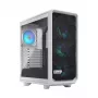 Korpusas Fractal Design Meshify 2 Compact RGB White — ATX/microATX/Mini-ITX, 4x120 mm RGB ventiliatoriai priekyje, 1x120 mm gale, 2.5/3.5 colio diskai