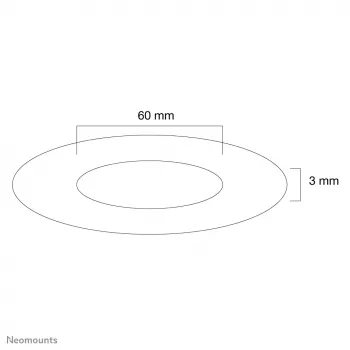 Neomounts FPMA-CRS6 Lubinis dangtelis – skersmuo 60 mm, sidabrinis, plastikinis, luboms
