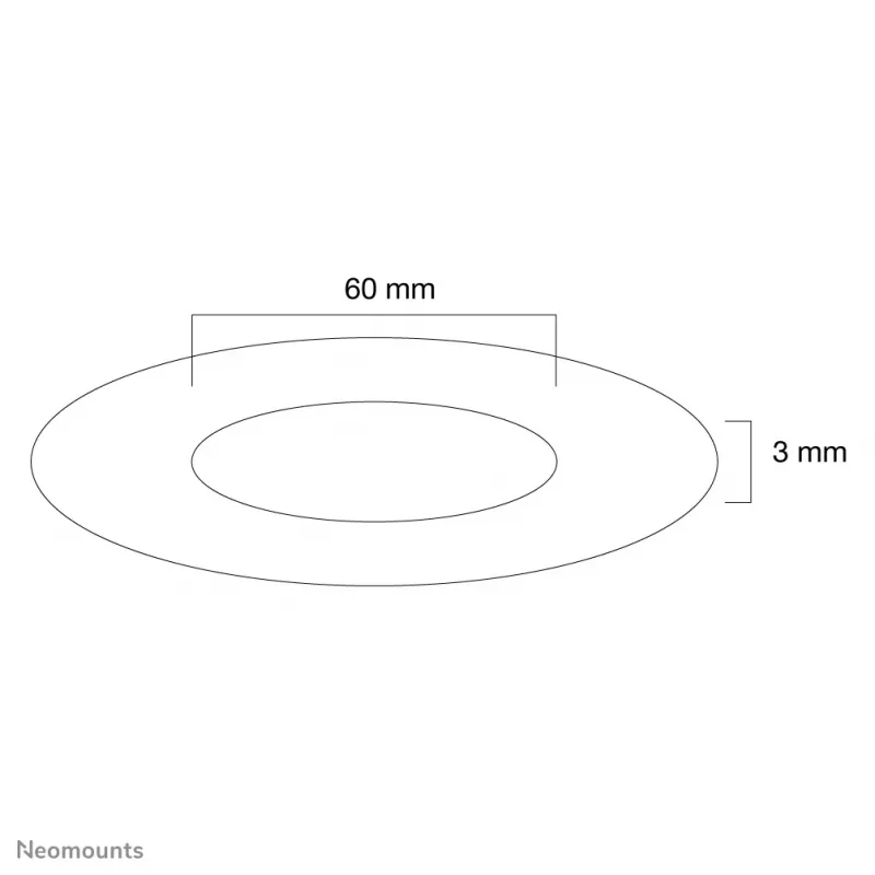 Neomounts FPMA-CRS6 Lubinis dangtelis – skersmuo 60 mm, sidabrinis, plastikinis, luboms