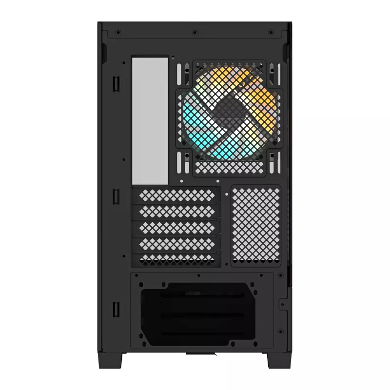 GIGABYTE C201 PANORAMIC korpusas - Mid Tower, m-ATX, 360mm radiatoriaus palaikymas, 3 iš anksto sumontuoti ventiliatoriai, USB 3.0, RGB Fusion palaikymas