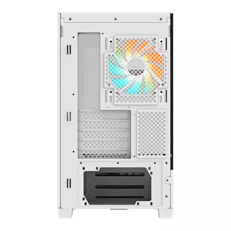 GIGABYTE C201 PANORAMIC ICE kompiuterio korpusas - Mid Tower, m-ATX, 360 mm radiatoriaus palaikymas, 3 iš anksto sumontuoti ventiliatoriai, USB 3.0, RGB Fusion palaikymas