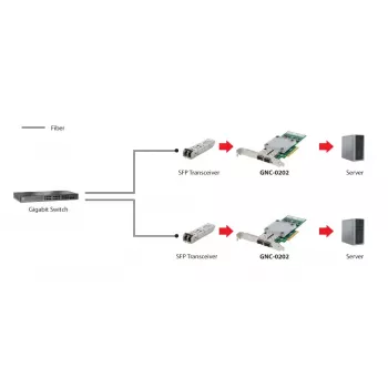 Tinklo plokštė LevelOne GNC-0202 10 Gigabit Skaidulinė PCIe 8X 2 x SFP