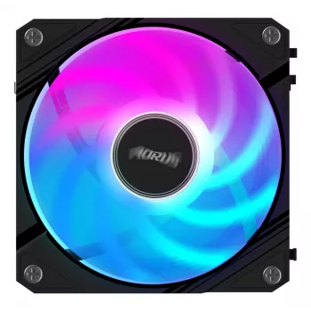 All-in-one skysčio aušintuvas su GIGABYTE AORUS EZ CHAIN FAN 120 12 cm ventiliatoriumi, juodas