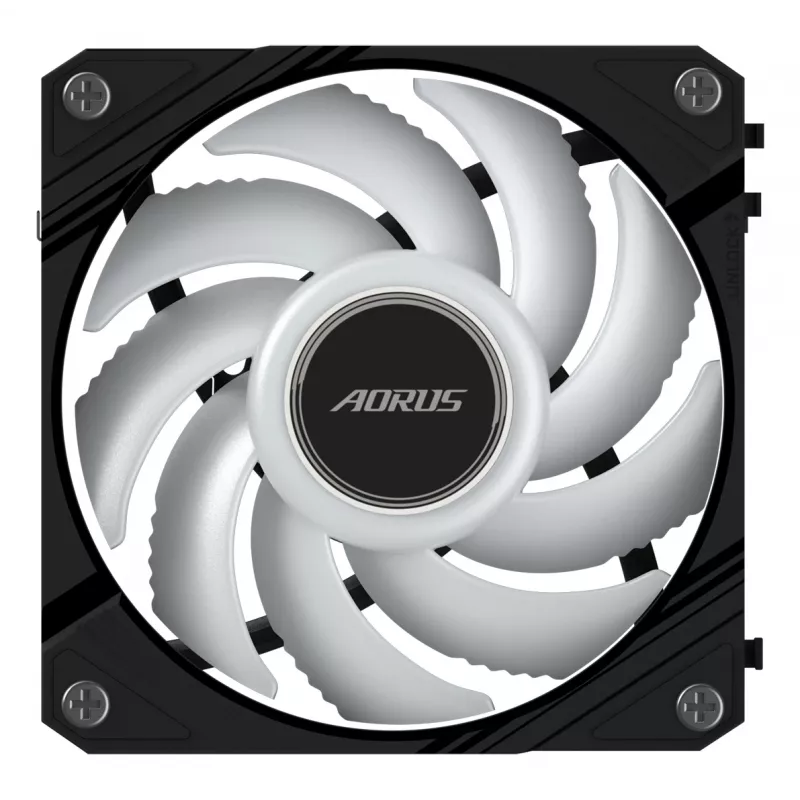 All-in-one skysčio aušintuvas su GIGABYTE AORUS EZ CHAIN FAN 120 12 cm ventiliatoriumi, juodas