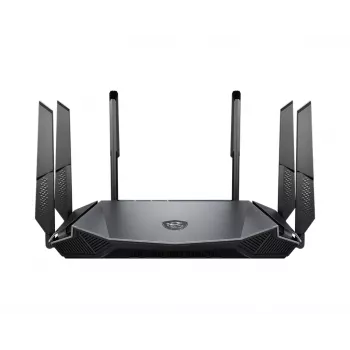 MSI RadiX AX6600 WiFi 6 Tri-Band belaidis maršrutizatorius Gigabit Ethernet Tri-band (2,4 GHz / 5 GHz / 5 GHz) Juoda