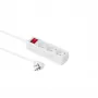 Microconnect GRU003W-SWITCH ilginimo laidas 1,5 m 3 kištukiniai lizdai Vidaus baltas