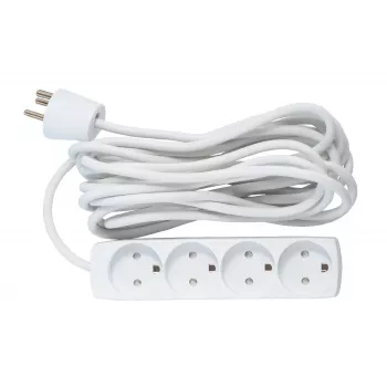 Microconnect GRU00450WDK ilgintuvas 5 m 4 Danijos tipo lizdai Baltas