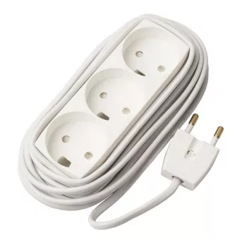 Prailginimo laidas Microconnect GRUELU3H050 5m 3 AC lizdai Baltas