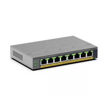 NETGEAR GS108EPP 8 prievadų Gigabit Ethernet (10/100/1000) nevaldomas jungiklis su PoE+ 123 W, darbastaliui/sieniniam montavimui, pilka