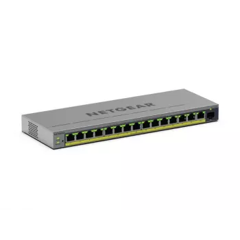 Valdomas L2/L3 Gigabit Ethernet PoE jungiklis Netgear GS116EPP — 16x RJ-45 10/100/1000, 1x SFP, 8000 MAC įrašų, pilka