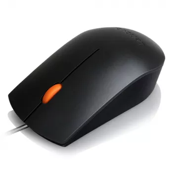 Laidinė USB Type-A optinė ambidekstrinė pelė Lenovo GX30M39704 — 1600 DPI, 3 mygtukai, 1,8 m laidas, juoda