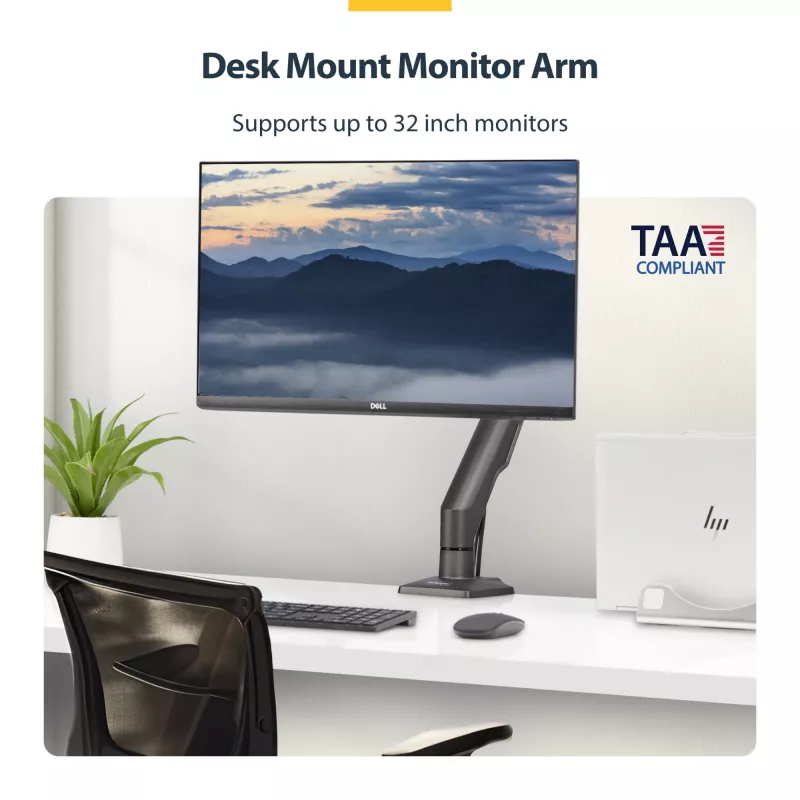 StarTech.com Stalo monitoriaus laikiklis, iki 32 colių ekranui, max 10 kg, VESA 75x75/100x100, C spaustuvas, pilnai artikuliuojamas, mechaninė spyruoklė, TAA atitikmuo