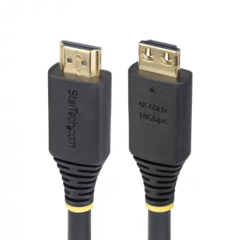 StarTech.com 15ft (4,5 m) greitasis HDMI laidas su griebimo jungtimis, 4K 60Hz/1440p 144Hz, HDR10/HDCP 2.2/ARC, 18Gbps, UHD HDMI 2.0 laidas TV/monitoriui/ekranui, TPE apvalkalas