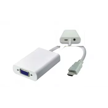 Microconnect HDMVGA2 vaizdo kabelio adapteris 0,15 m HDMI A tipo (standartinis) VGA (D-Sub) baltas