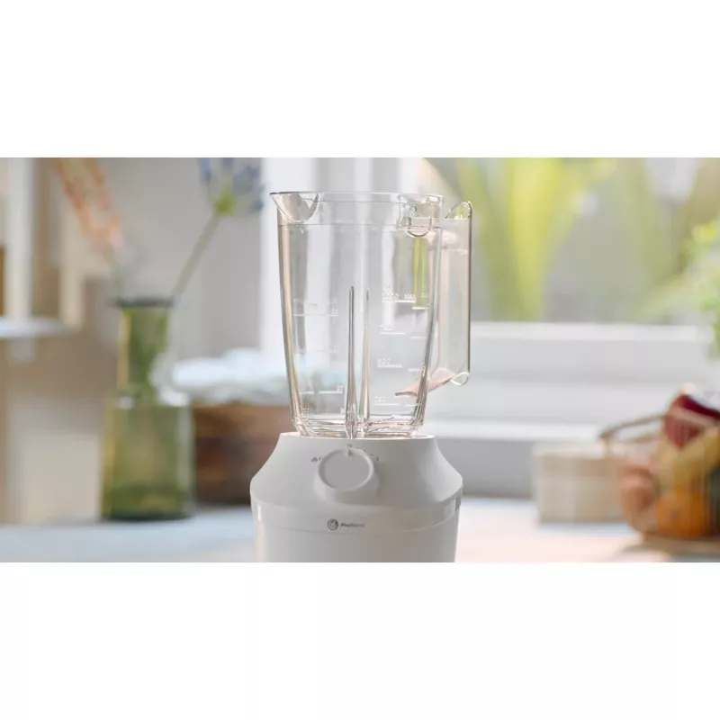 Stalo blenderis Philips HR2041/00 — 450 W, 1,9 L plastikinis dubuo, nerūdijančio plieno peiliai, baltas