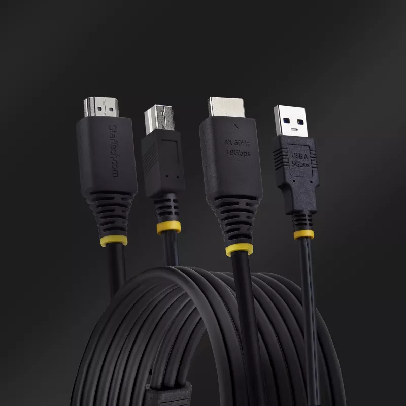 StarTech.com 6ft (1,8 m) HDMI ir USB 5Gbps KVM kabelis, 4K 60Hz, HDMI 2.0 ir USB kombinuotas kabelis KVM jungikliams