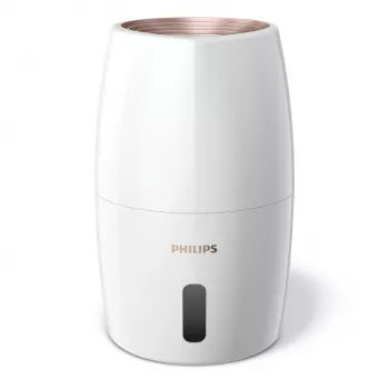 Oro drėkintuvas Philips HU2716/10 — 2 L talpa, 17 W, 220–240 V, baltas/rožinis auksas, kompaktiškas 220×220×350 mm