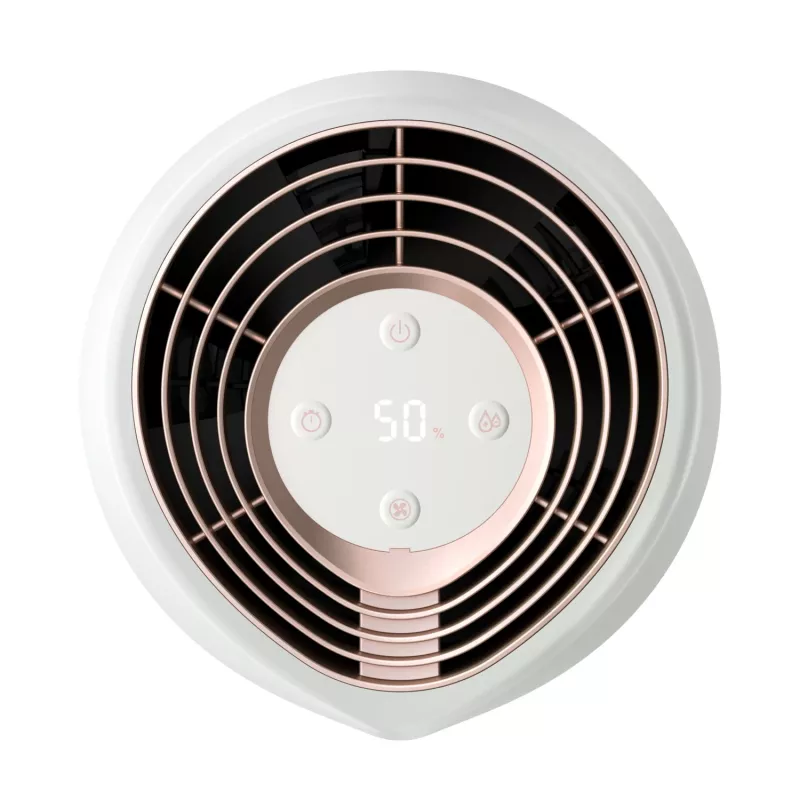 Oro drėkintuvas Philips HU2716/10 — 2 L talpa, 17 W, 220–240 V, baltas/rožinis auksas, kompaktiškas 220×220×350 mm
