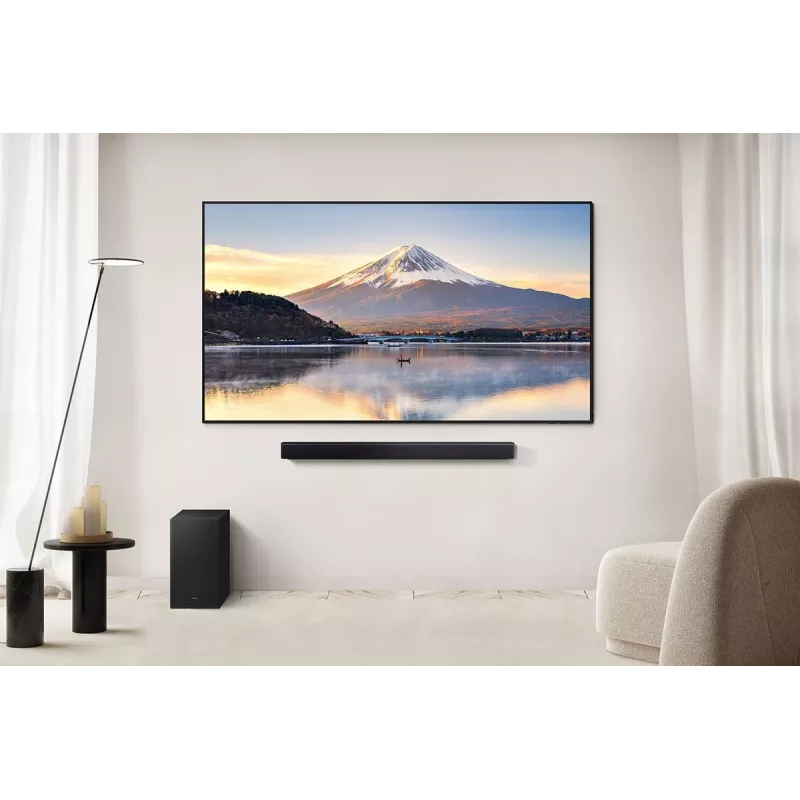 Samsung HW-B460GF 2.1 kanalo Bluetooth garsiakalbių juosta su belaidžiu žemų dažnių garsiakalbiu