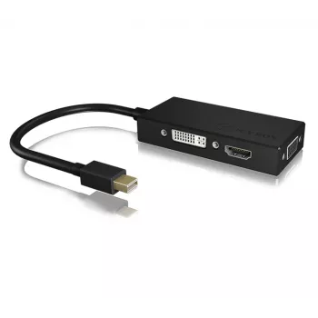ICY BOX IB-AC1032 Mini DisplayPort į DVI-D + VGA (D-Sub) + HDMI adapteris, juodas